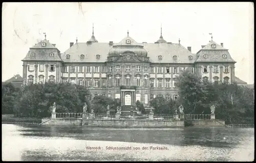 Ansichtskarte Werneck Schlossansicht von der Parkseite. 1908