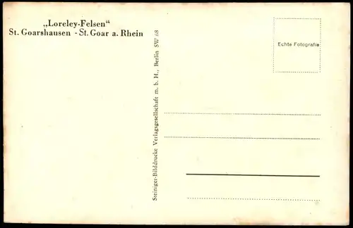 Ansichtskarte St. Goarshausen Loreleyfelsen am Rhein, Dampfer 1926