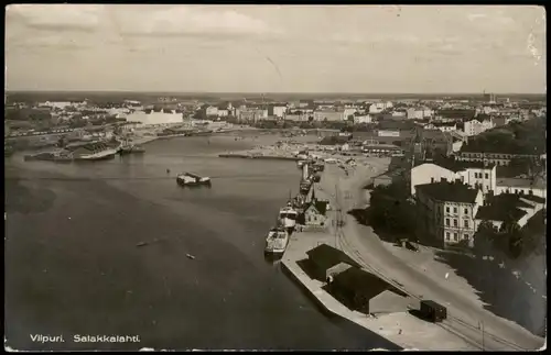 Viipuri Wyborg Выборг Wiborg Stadt, Hafen - Fotokarte Suomi 1939