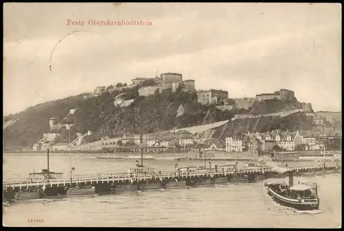 Ansichtskarte Ehrenbreitstein-Koblenz Schiffe Dampfer Steamer - Feste 1907