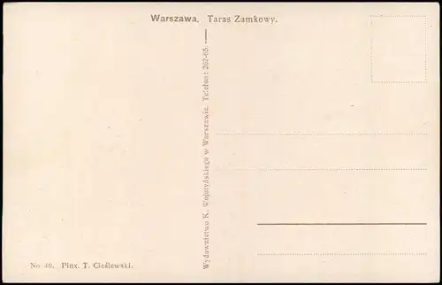 Postcard Warschau Warszawa Straßenpartie - Künstlerkarte 1924