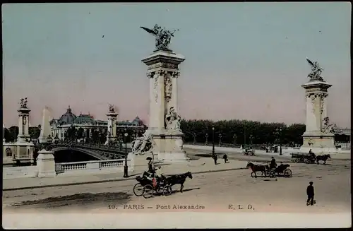 CPA Paris Pont Alexandre, Kutsche 1908