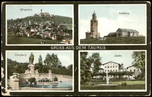 Ansichtskarte Königstein (Taunus) Cronberg, Feldberg, Soden - 4 Bild 1910