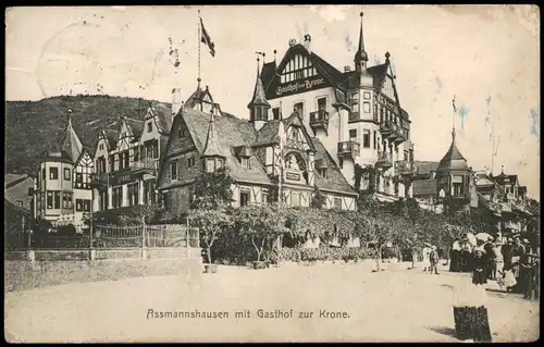 Assmannshausen am Rhein-Rüdesheim (Rhein) Gasthof zur Krone. 1904