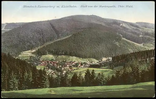 Ansichtskarte Manebach-Ilmenau Blick auf die Stadt 1914