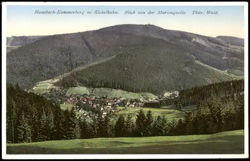 Ansichtskarte Manebach-Ilmenau Blick von der Marienquelle. Thür. Wald. 1917