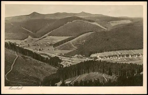Ansichtskarte Manebach-Ilmenau Blick v. grossen Hermannstein 1926
