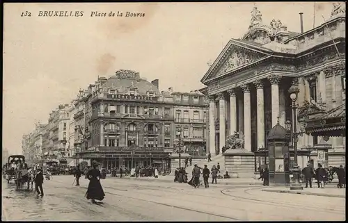 CPA Paris Place de la Bourse, Telefonzelle 1912