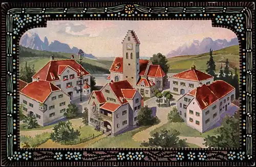 Münchner Künstler-Modellierbogen: Deutsches Dorf, Serie I. 1912