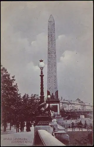 Postcard London CLEOPATRA'S NEEDLE. 1912