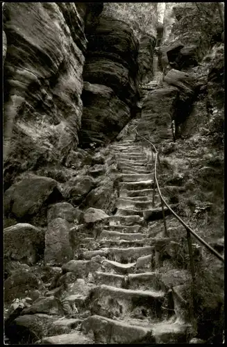 Pfaffendorf-Königstein (Sächsische Schweiz) Fels Pfaffenstein  Fotokarte 1961