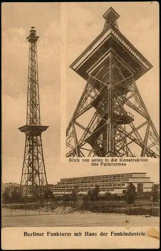 Charlottenburg-Berlin Funkturm mit Haus der Funkindustrie 2 Bild Witzleben 1924