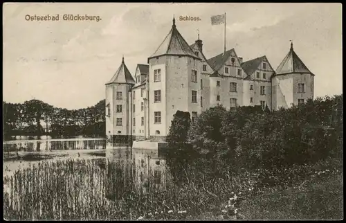 Ansichtskarte Glücksburg (Ostsee) Lyksborg Schloss Glücksburg, Ufer 1909