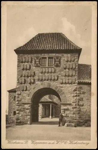 Ansichtskarte Weinheim (Bergstraße) Wachenburg, Wappentor 1921