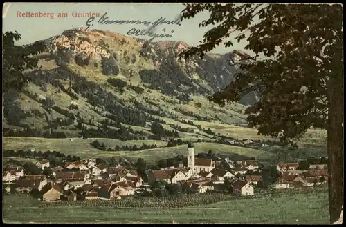 Ansichtskarte Rettenberg Stadtblick 1915  gel. Feldpost