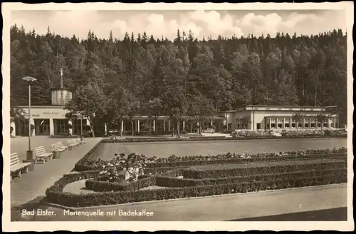 Ansichtskarte Bad Elster Marienquelle mit Badekaffee 1940
