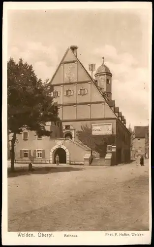 Ansichtskarte Weiden (Oberpfalz) Straßenpartie am Rathaus 1929