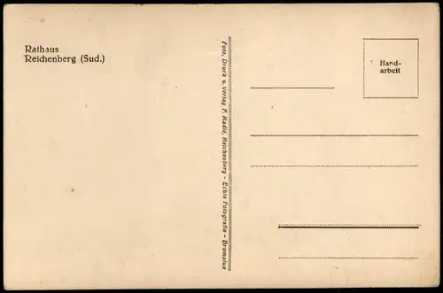 Postcard Reichenberg Liberec Rathaus, Platz 1934