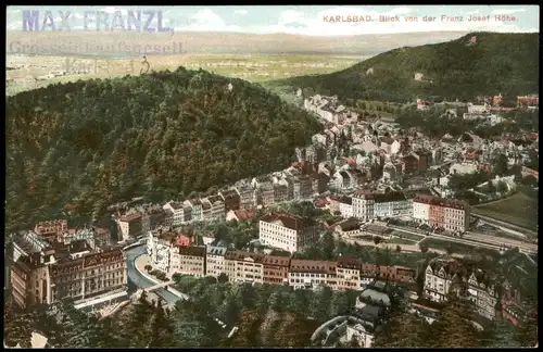 Postcard Karlsbad Karlovy Vary Blick von der Franz Josef Höhe. 1913