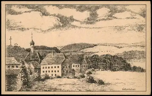 Ansichtskarte Bischofsheim (Rhön) Kloster Kreuzberg, Künstlerkarte 1925