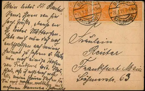 Ansichtskarte Mitte-Berlin Siegessäule 1921  gel. Stempel Berlin Karlshorst