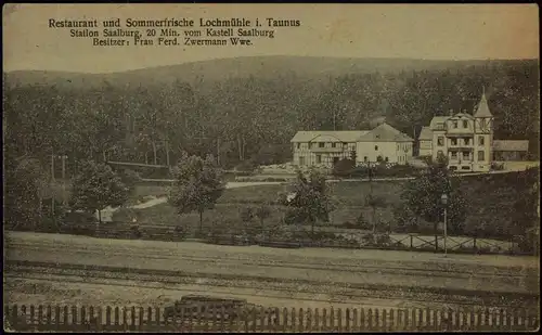 Bad Homburg vor der Höhe Restaurant Lochmühle i. Taunus b Saalburg 1919