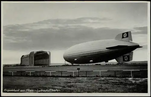 Ansichtskarte Frankfurt am Main Luftschiffhafen Zeppelin 1938