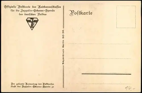 Ansichtskarte  Flugwesen - Zeppelin über Fabrikanlage Künstlerkarte 1929