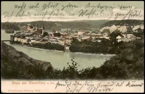 Ansichtskarte Wasserburg am Inn Wasserburg a. Inn Blick auf die Stadt 1904