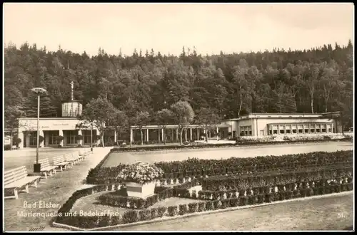 Ansichtskarte Bad Elster Marienquelle und Badekaffee 1926