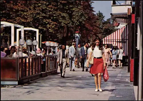 Ansichtskarte Düsseldorf Königsallee , Fußweg, Restaurant 1972