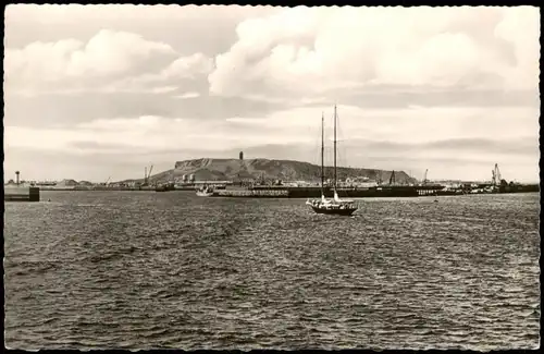 Ansichtskarte Helgoland (Insel) Stadt, Hafen, Segelboote 1964