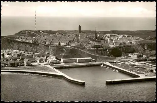 Ansichtskarte Helgoland (Insel) Luftbild Hafen Anlagen Bebauung 1963