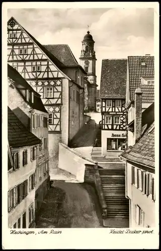 Ansichtskarte Hechingen Straßenpartie 1957