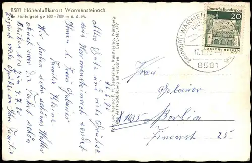 Ansichtskarte Warmensteinach Totale 1970