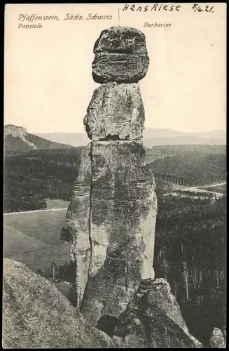 Ansichtskarte Pfaffendorf-Königstein (Sächsische Schweiz) Pfaffenstein 1948