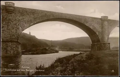 Ansichtskarte Witten (Ruhr) Durchblick auf das Berger-Denkmal. 1926