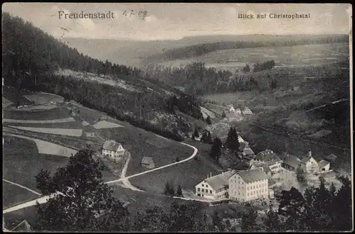 Ansichtskarte Freudenstadt Blick auf Christophstal 1909