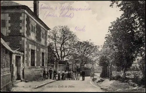CPA Lagny ( Chataigniers) École de Filles. 1915 Stempel Soldatenbrief Feldpost