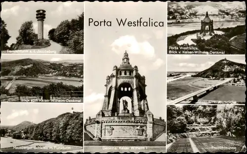 Ansichtskarte Porta Westfalica Fernsehturm, Luftbild 1964