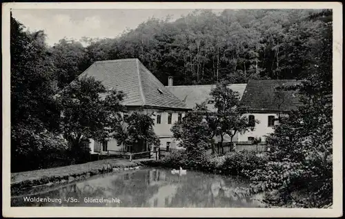 Ansichtskarte Waldenburg (Sachsen) Glänzelmühle 1938
