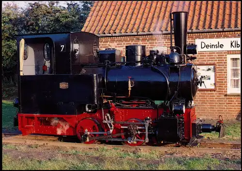 Ansichtskarte Deinste (Stade) Bahnhof Feldbahn-Dampflokomotive Nr. 7 1996