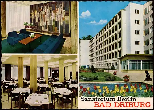 Ansichtskarte Bad Driburg 3 Bild Sanatorium Berlin mit Innenansichten 1966