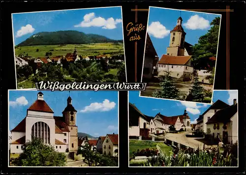 Ansichtskarte Wißgoldingen-Waldstetten (Wttg.) Straße, Kirche, Stadt 1965