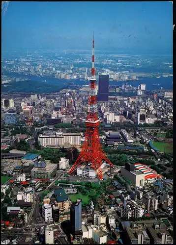 Postcard Tokio Tōkyō (東京) Luftbild 1984  gel. Air Mail