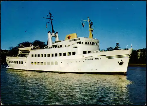 Schiffe Dampfer Steamer Seebäderschiff MS GORCH FOCK 1977 Bordstempel Skanfahrt