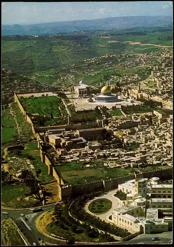 Postcard Jerusalem Jeruschalajim (רושלים) Luftbild Areail view 1985