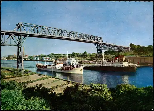 Ansichtskarte Holtenau-Kiel Holtenå Prinz-Heinrich-Brücke, Schiffe 1973