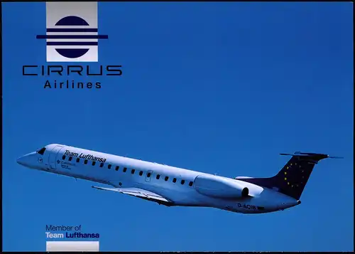 Ansichtskarte  Flugzeug Airplane Avion Team Lufthansa CIRRUS Airlines 1998