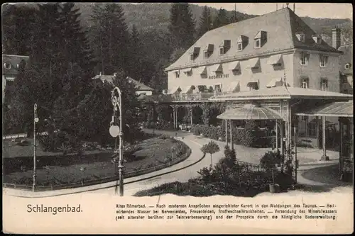 Ansichtskarte Schlangenbad Partie am Nassauer Hof 1907